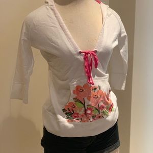 Lightweight scoop neck hoodie